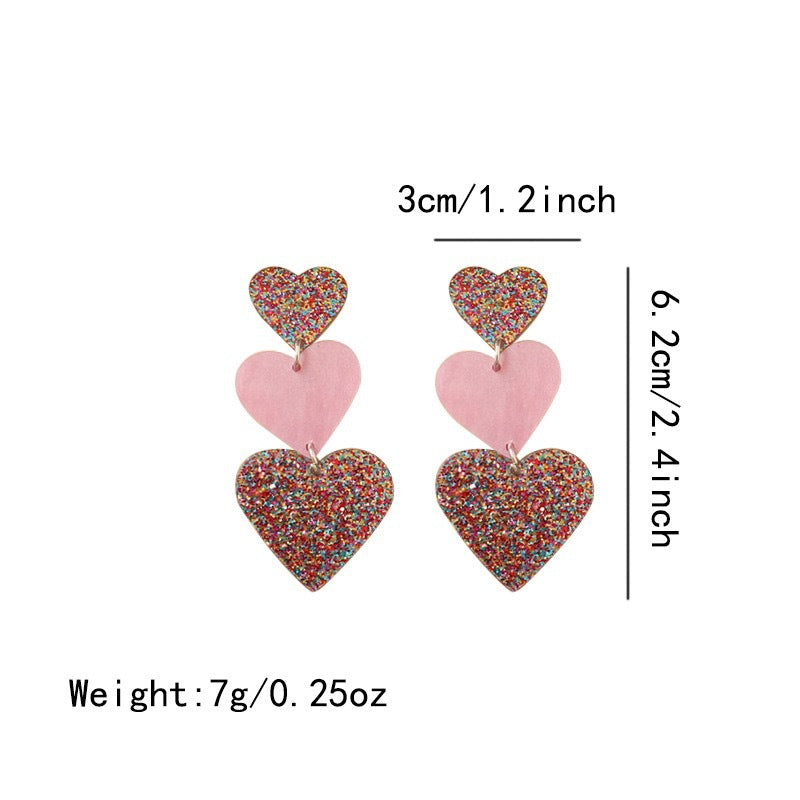 Wholesale color matching Valentine's Day acrylic love earrings niche personality High sense earrings women